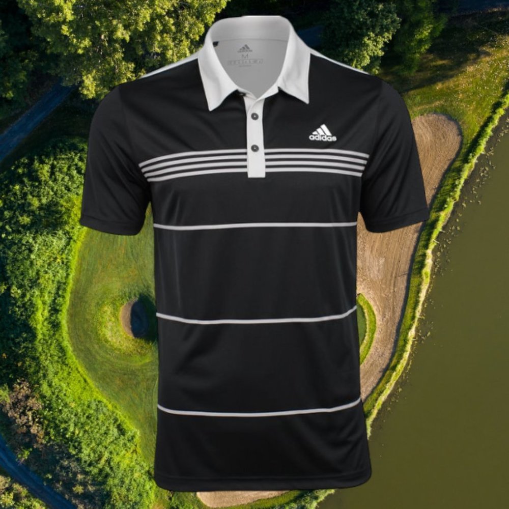 Adidas Climalite Mens Block Stripe Golf Polo Shirt - Picture 7 of 8